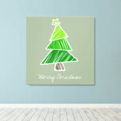 Groene Sketchy Kerstboom Verpakt Canvas (Insitu (Houten vloer))