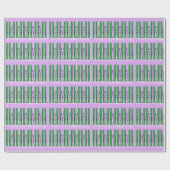 Groene ski's op paarse achtergrond cadeaupapier (Vlak)