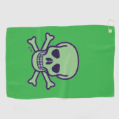 Groene Skull groene golfhanddoek (Horizontaal)