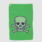 Groene Skull groene golfhanddoek (Voorkant)