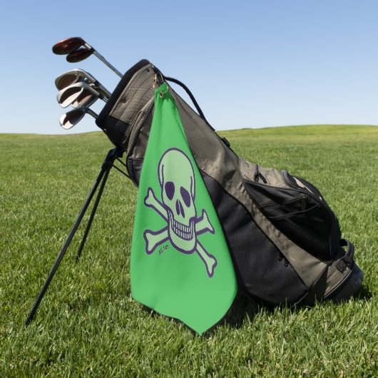 Groene Skull groene golfhanddoek (Groen)