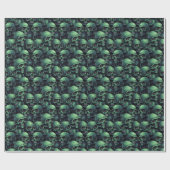 Groene Skulls Cadeaupapier (Vlak)