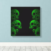 Groene Skulls Canvas Afdruk (Insitu (Houten vloer))