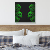 Groene Skulls Canvas Afdruk (Insitu (Slaapkamer))