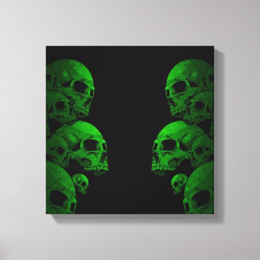 Groene Skulls Canvas Afdruk (Voorkant)