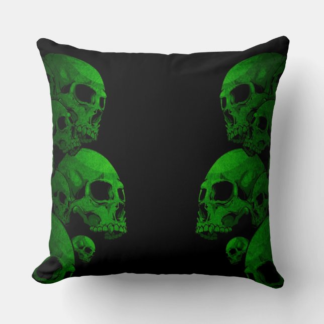 Groene Skulls Kussen (Voorkant)