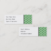 Groene Skulls Pattern. Mini Visitekaartje (Voorkant / Achterkant)