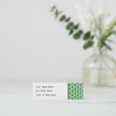 Groene Skulls Pattern. Mini Visitekaartje (Staand voorkant)