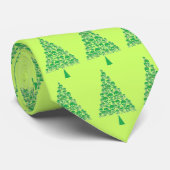 Groene Skully Xmas Tree Stropdas (Opgerold)