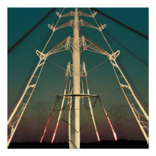 Groene Sky Pylons Perfect Poster