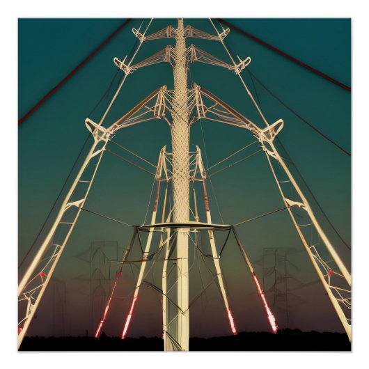 Groene Sky Pylons Perfect Poster (Voorkant)