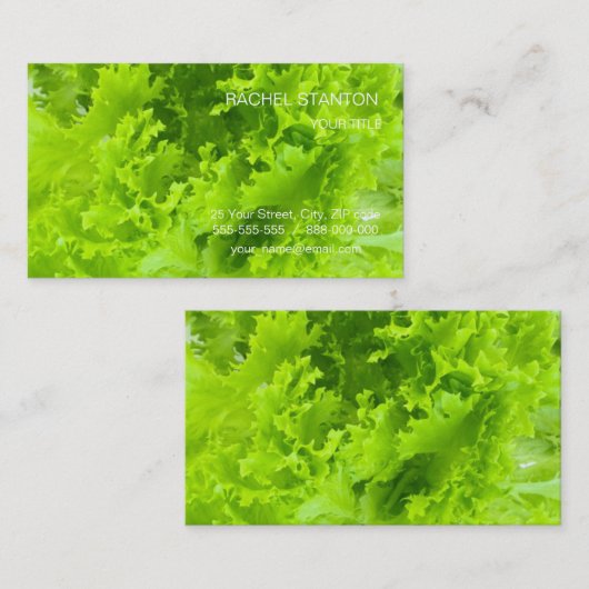 Groene sla visitekaartje (Voorkant / Achterkant)