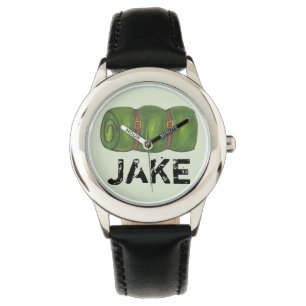 Groene slaapzak Camp Roll Personalized Watch Horloge