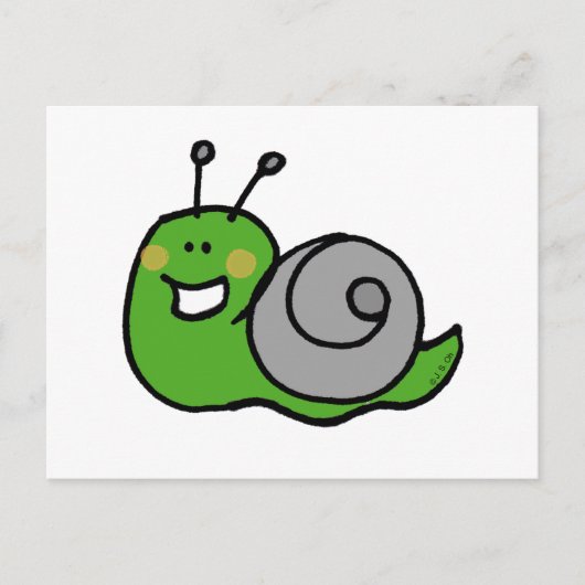 Groene slak briefkaart (Voorkant)