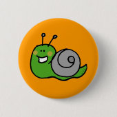 Groene slak ronde button 5,7 cm (Voorkant)