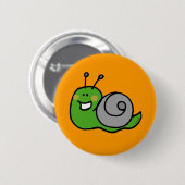 Groene slak ronde button 5,7 cm (Voorkant /achterkant)
