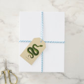 Groene slang cadeaulabel (Met Touw)