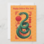  groene slang Chinees Nieuwjaar Feestdagenkaart (Voorkant)