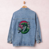 Groene slang denim jacket (Hangar)