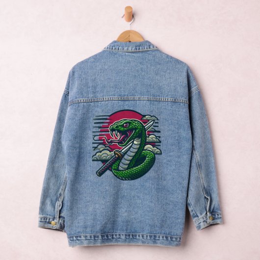 Groene slang denim jacket (Hangar)