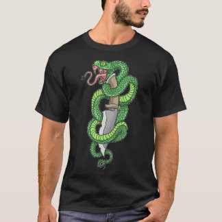 Groene slang en dolgerantiek t-shirt