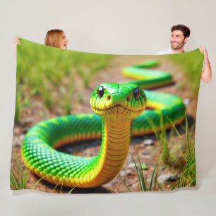 Groene Slang Fleece Deken