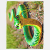 Groene Slang Fleece Deken (Voorkant)