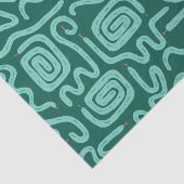 Groene slang geometrisch patroon tissuepapier (Detail)