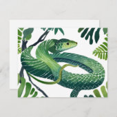 groene slang | Het jaar van de Snake Waterverf (Voorkant / Achterkant)