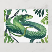 groene slang | Het jaar van de Snake Waterverf Briefkaart (Voorkant)