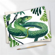 Groene Slang | Jaar van de Slang Aquarel