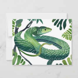 Groene Slang | Jaar van de Slang Aquarel Kaart