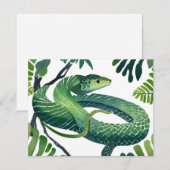 Groene Slang | Jaar van de Slang Aquarel Kaart (Voorkant / Achterkant)