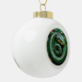 Groene slang keramische bal ornament (Links)