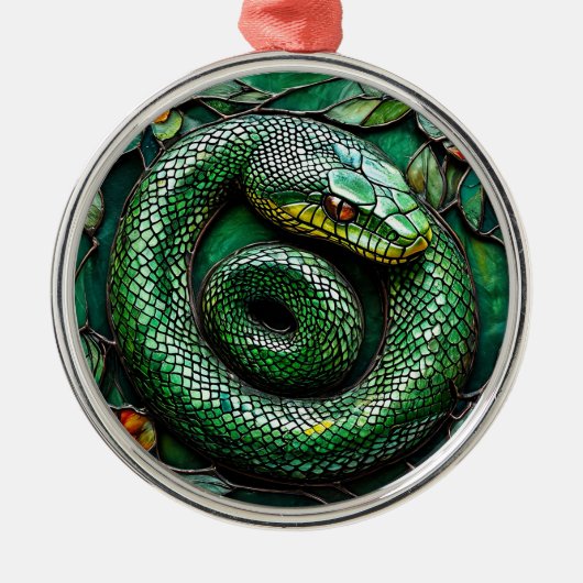 Groene slang metalen ornament (Voorkant)