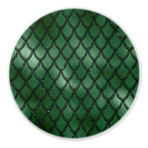 Groene Slang Serpent Reptiel Patroon Keramische Knop
