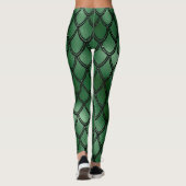 Groene Slang Serpent Reptiel Patroon Leggings (Achterkant)