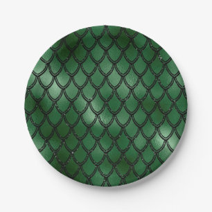 Groene Slang Serpent Reptiel Patroon Papieren Bordje