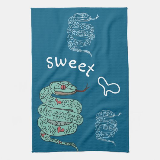 Groene Slang Sweet Heart Theedoek (Verticaal)