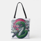 Groene slang tote bag (Achterkant)