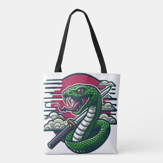 Groene slang tote bag (Achterkant)