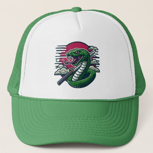 Groene slang trucker pet (Voorkant)