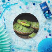 Groene slang voor reptielliefhebbers papieren bordje (Feest)