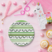 Groene slangen en strepen patroon papieren bordje (Feest)