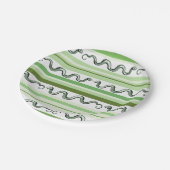 Groene slangen en strepen patroon papieren bordje (Gekanteld)