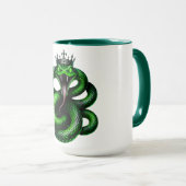 Groene Slangen Kroon Koffiemok Mok (Voorkant rechts)