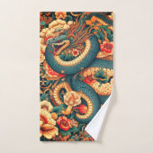 Groene slangenbloemen bad handdoek (Handdoek)