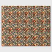 Groene slangenbloemen cadeaupapier (Vlak)