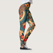 Groene slangenbloemen leggings (Rechts)