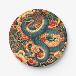 Groene slangenbloemen papieren bordje